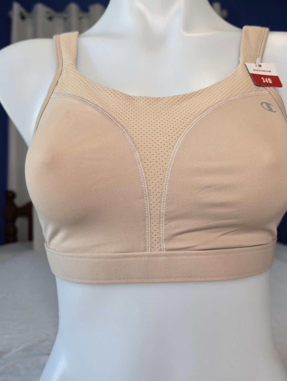 Champion Spot Comfort Women's Maximum Support Sports Bra 34D 1602 NWT Beige